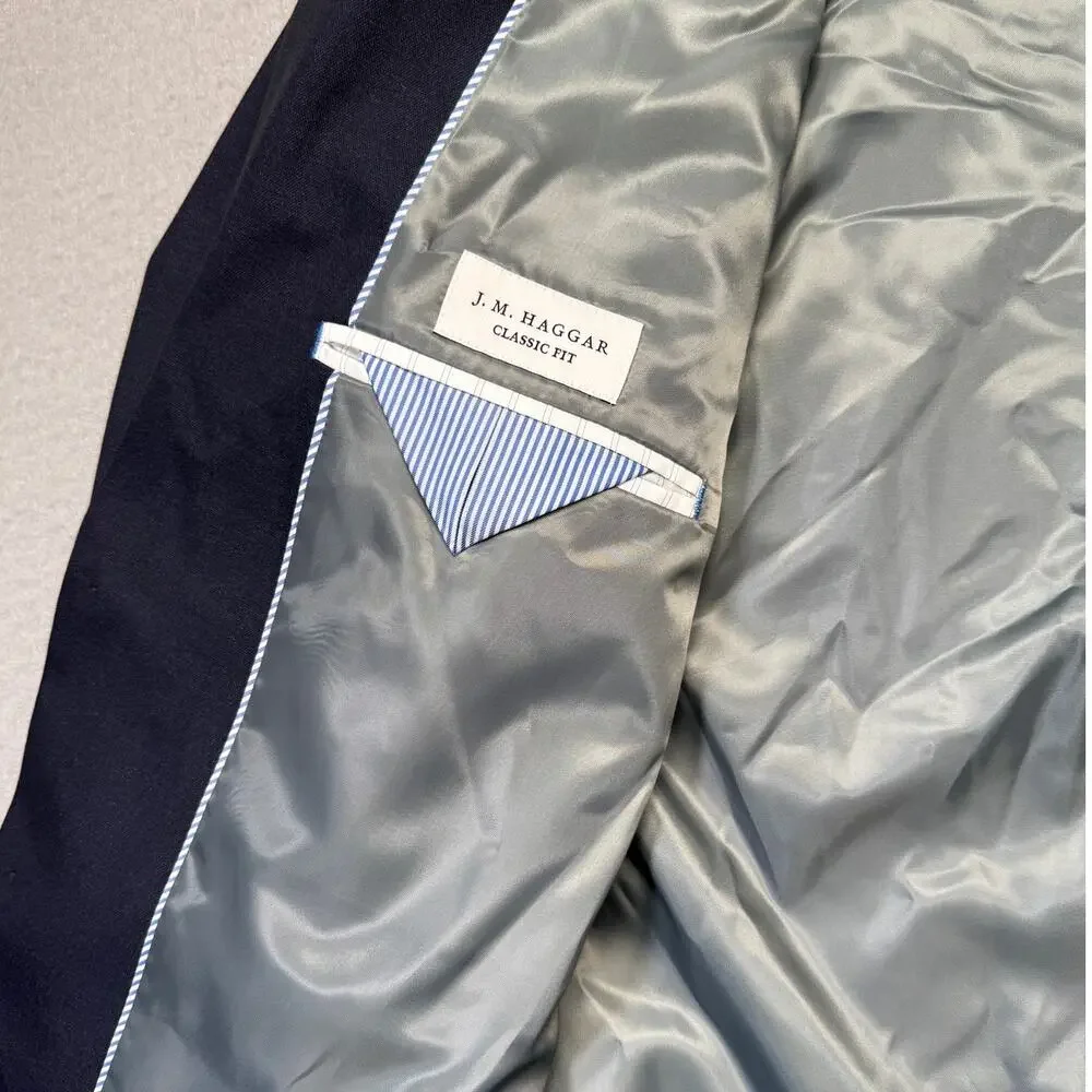 Haggar Men's Classic Fit Premium Stretch Suit Jacket  Dark Navy 44R $220